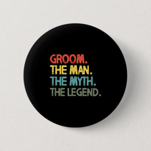 Mens Groom Wedding Bachelor Party Retro Vintage 6 Cm Round Badge