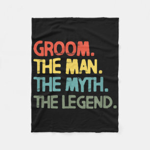 Mens Groom Wedding Bachelor Party Retro Vintage Fleece Blanket