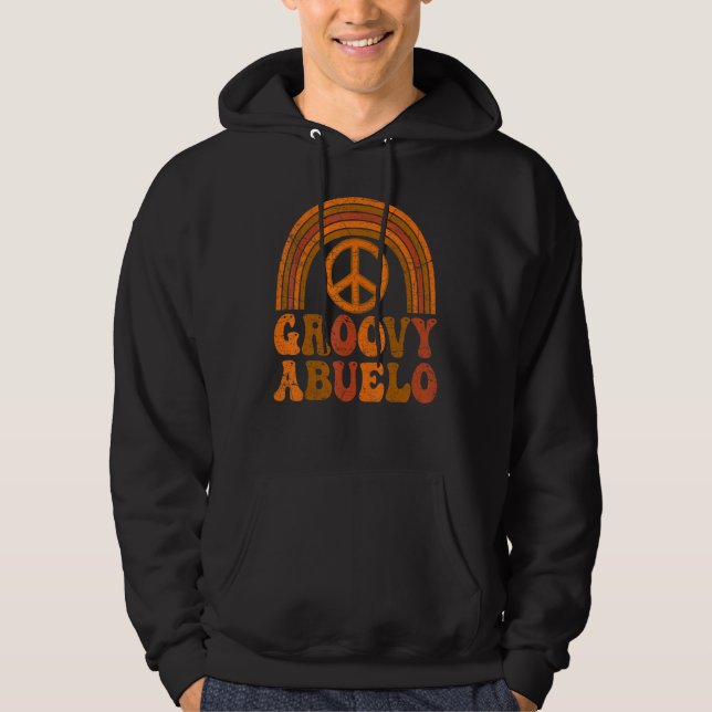 Mens Groovy Abuelo 70s Aesthetic Nostalgia 1970's  Hoodie (Front)
