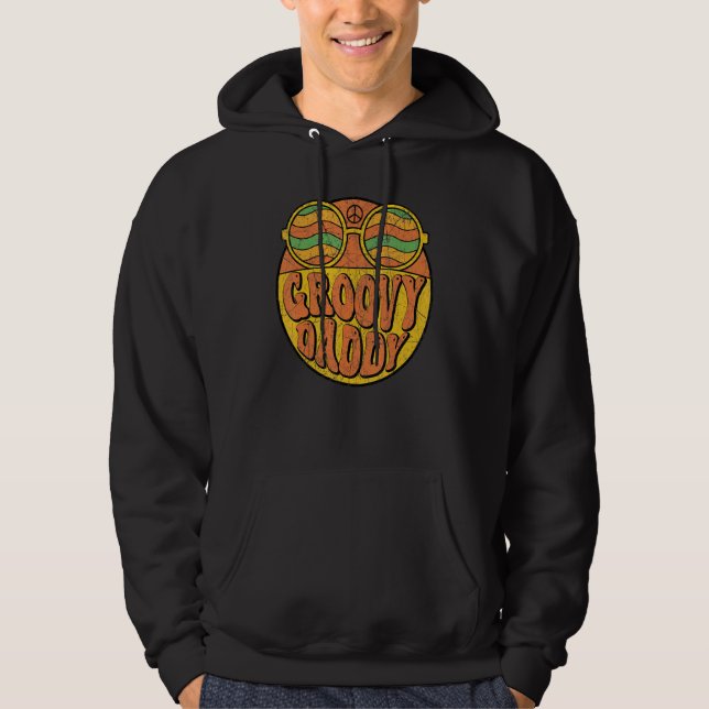 Mens Groovy Daddy 70s Aesthetic Nostalgia 1970's R Hoodie (Front)