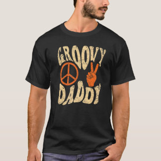 Mens Groovy Daddy 70s Aesthetic Nostalgia 1970's R T-Shirt