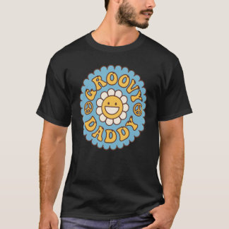 Mens Groovy Daddy 70s Aesthetic Nostalgia 1970's R T-Shirt