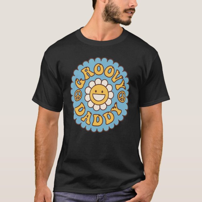 Mens Groovy Daddy 70s Aesthetic Nostalgia 1970's R T-Shirt (Front)