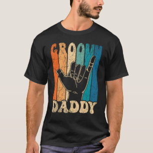 Mens Groovy Daddy 70s Aesthetic Nostalgia 1970's R T-Shirt