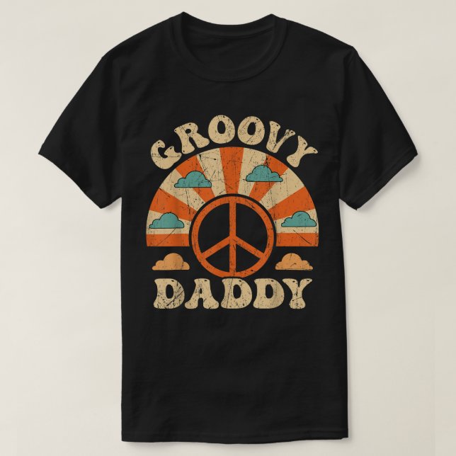 Mens Groovy Daddy 70s Aesthetic Nostalgia 1970's R T-Shirt (Design Front)