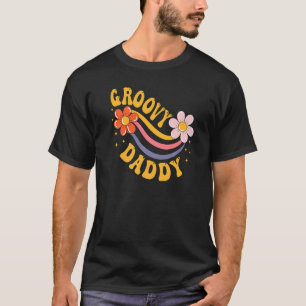 Mens Groovy Daddy 70s Aesthetic Nostalgia 1970's R T-Shirt