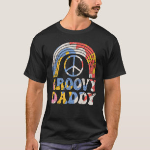 Mens Groovy Daddy 70s Aesthetic Nostalgia 1970's R T-Shirt