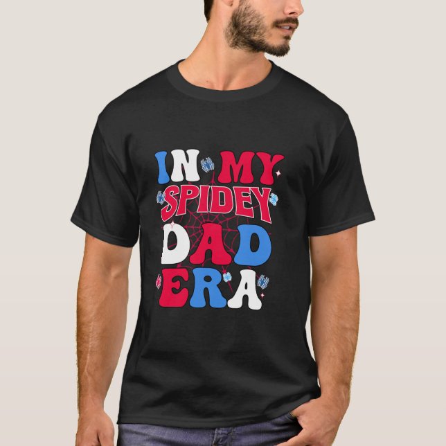 Mens Groovy Mama And Daddy Spidey Dad In My Dad Er T-Shirt (Front)