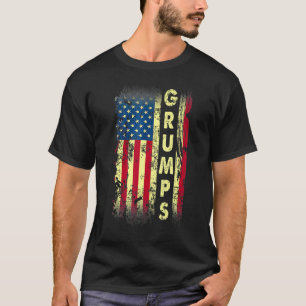 Mens Grumps Fathers Day Us American Flag Vintage T-Shirt