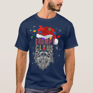 Mens Grumpy Claus Ugly Christmas Santa With Light T-Shirt