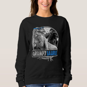 Mens Grumpy Saurus T Rex Dinosaur Men Family Sweatshirt