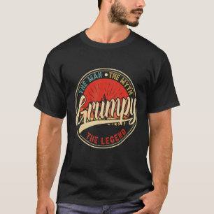 Mens Grumpy The Man The Myth The Legend Funny Fath T-Shirt