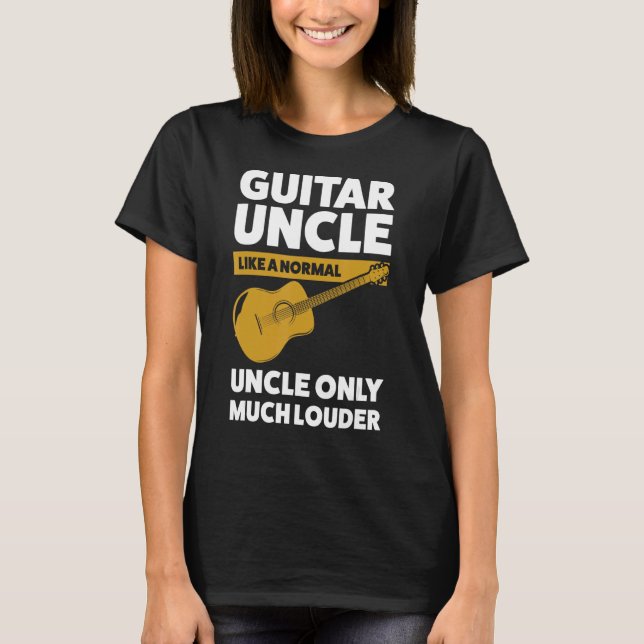 Mens guitar uncle like a normal guitar string inst T-Shirt (Front)