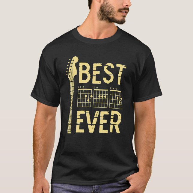 Mens Guitarist Father Best Dad Ever D A D Chord Gu T-Shirt (Front)