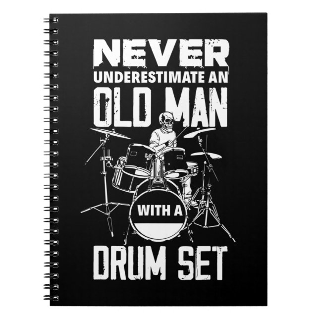 Mens Guitarist Gifts Never Underestimate An Old Ma Notebook (Front)
