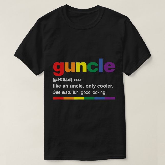 Mens Guncle Definition Rainbow Funny Gift for Gay  T-Shirt (Design Front)
