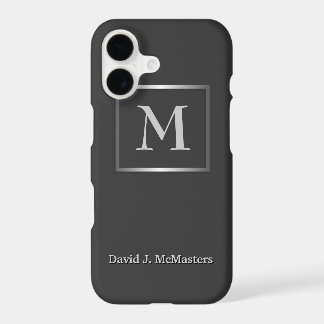 Men's Gunmetal Grey Monogram Executive Case