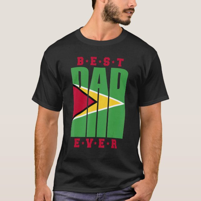Mens Guyanese Daddy Fathers Day Guyana Dad T-Shirt (Front)