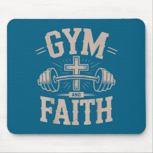 Mens gym faith fitness christian workout jesus mouse mat