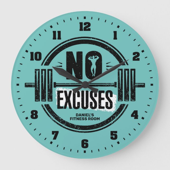 Men's Gym Fitness Room Personalised Wall Clock (Front)
