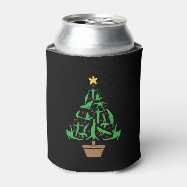 Men's Gymnastics Christmas Tree Can Cooler (Can Front)