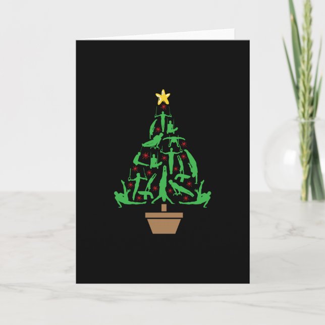 Men's Gymnastics Christmas Tree Card (Front)