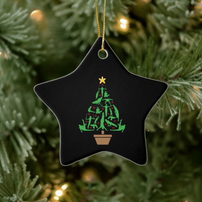 Men's Gymnastics Christmas Tree Ceramic Tree Decoration (Tree)