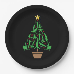 Men's Gymnastics Christmas Tree Paper Plate