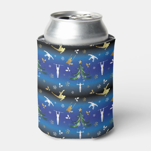 Men's Gymnastics Christmas Tree Snowflake Can Cooler (Can Front)