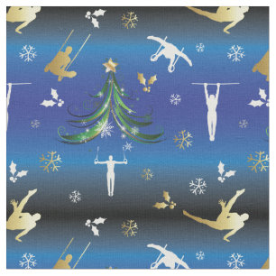 Men's Gymnastics Christmas Tree Snowflake Fabric