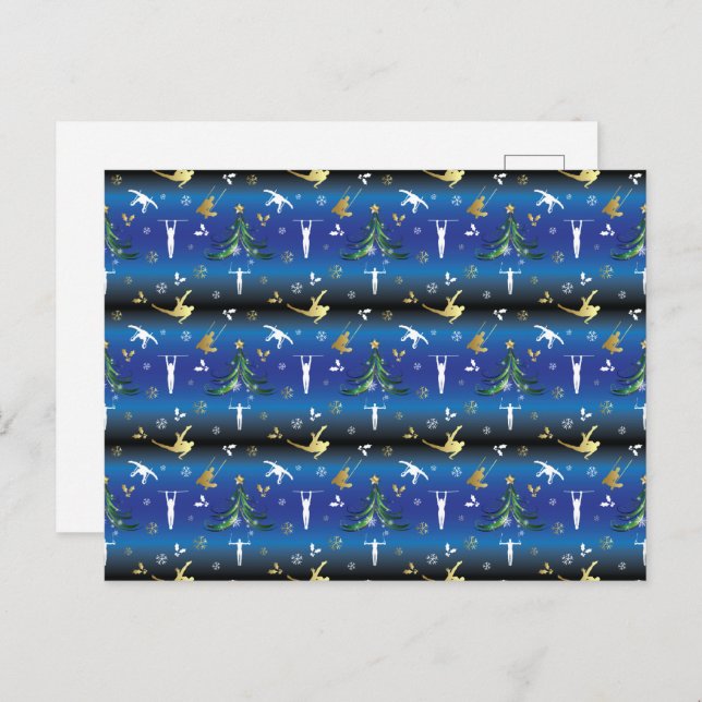 Men's Gymnastics Christmas Tree Snowflake Postcard (Front/Back)