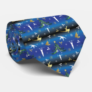 Men's Gymnastics Christmas Tree Snowflake Tie