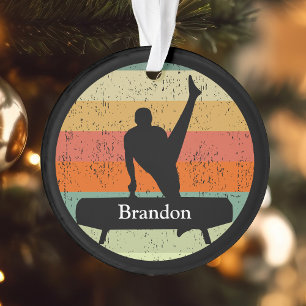 Mens Gymnastics Gymnast Sunset Custom Christmas Ornament