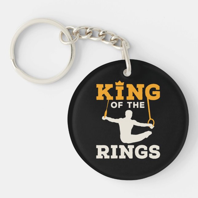 Mens Gymnastics King of the Rings Key Ring (Front)