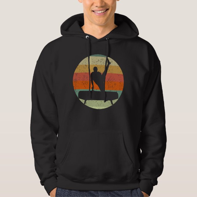 Mens Gymnastics Male Gymnast at Sunset Hoodie (Front)