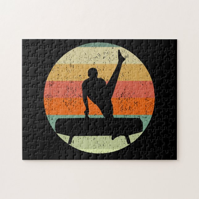 Mens Gymnastics Male on Pommel Horse Sunset Jigsaw Puzzle (Horizontal)