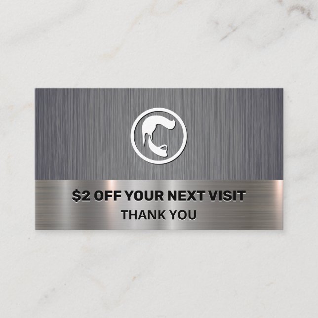 Mens Hair Beard Icon | Discount Loyalty Business Card (Front)