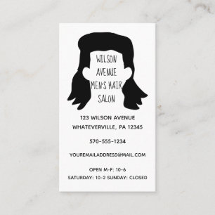 Men's Hair Salon Barber Hipster Mullet Business Card