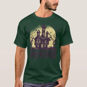 Mens Halloween Art Moon Haunted Hunting Ghost Hou T-Shirt