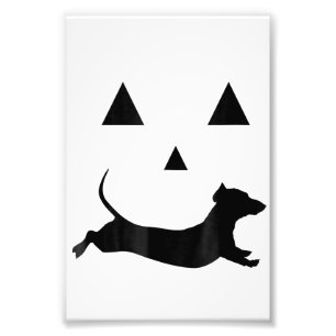 Mens Halloween Pumpkin Dachshund Jack-O-Lantern C Photo Print