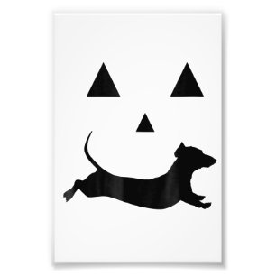 Mens Halloween Pumpkin Dachshund Jack-O-Lantern C Photo Print