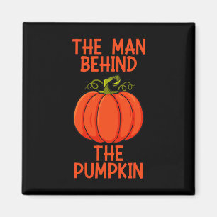 Mens Halloween The Man Behind The Pumpkin Magnet