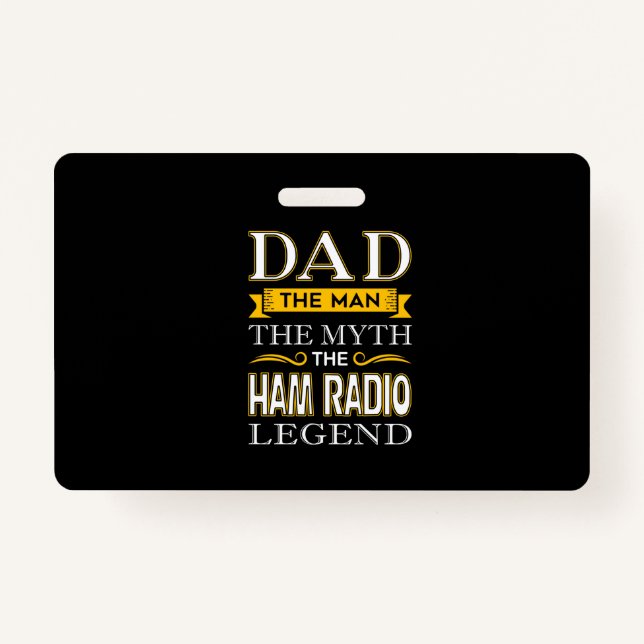 Mens Ham Radio Dad Shirts Gifts for Dads - Fathers ID Badge (Front)