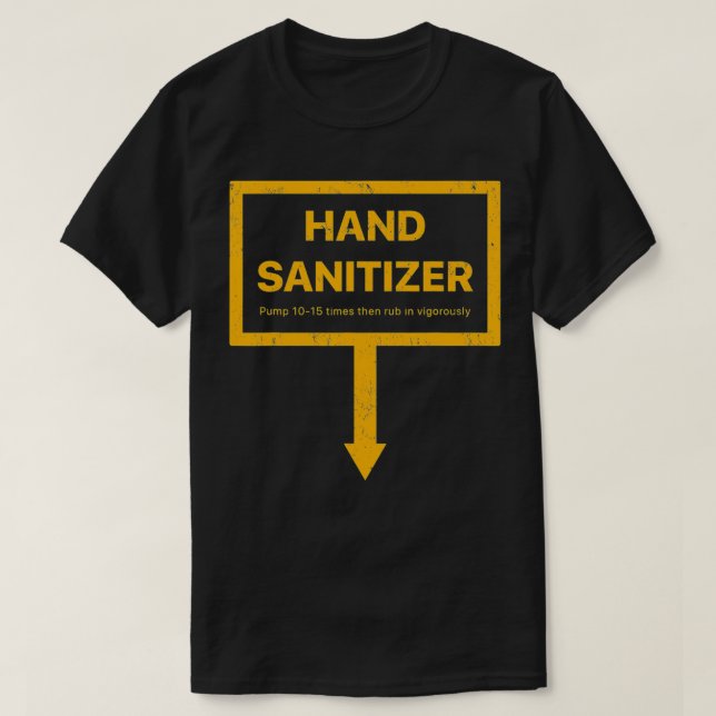 Mens Hand Sanitizer funny adult yellow humour mens T-Shirt (Design Front)