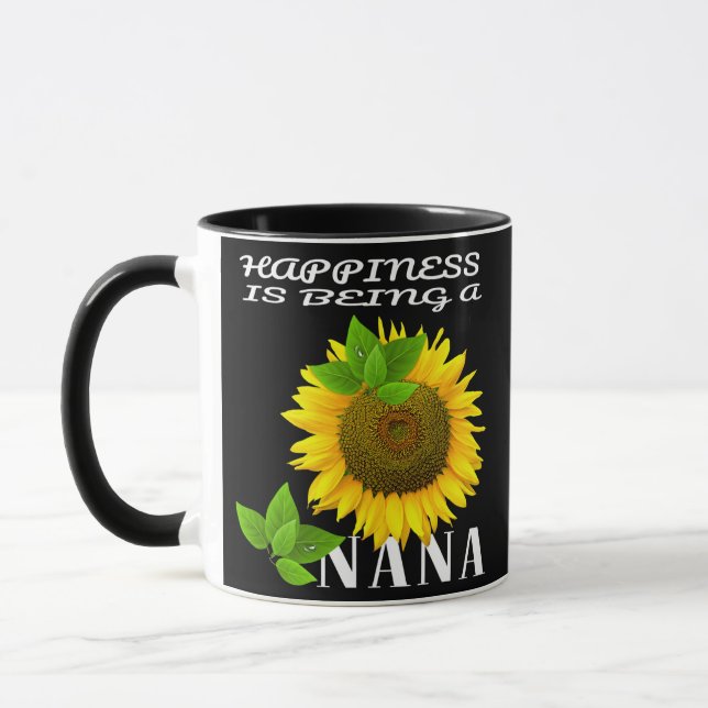 Mens Happiness Is Being A Nana Sunflower Lover Mug (Left)