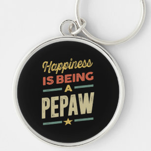 Mens Happiness is Being a Pepaw - Father Grandpa Key Ring