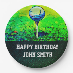 Men's Happy Birthday Golf Plates
