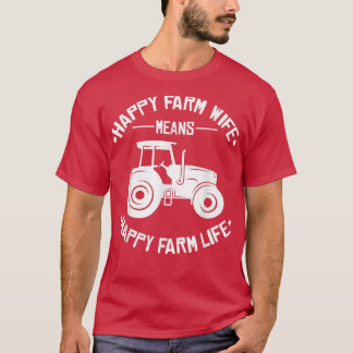 Mens Happy Farm Life  Funny Tractor Farmer  T-Shirt