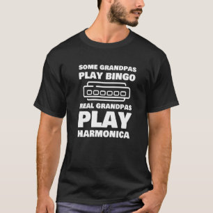 Mens Harmonica Grandpa Harmonica Player T-Shirt
