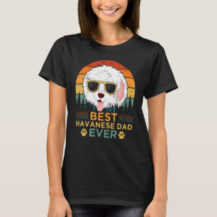 Mens Havanese Dog Vintage Best Havanese Dad Fath T-Shirt